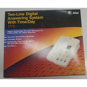 Genuine AT&T Model 1772, 2-Line Digital Answering System w/ Power Supply-and box